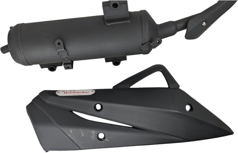 RedCap Muffler Exhaust Header Tail Pipe with Heat Shield Assembly Suitable for Vitacci Gator Tank 200cc Compatible with GY6 200cc TaoTao Roketa Jonway Sunl Sport Other Chinese Scooter Models - Image 3